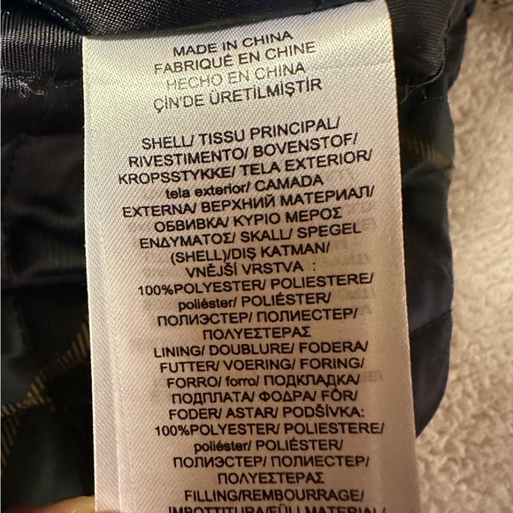 Lauren Ralph Lauren Black Waxed Canvas Barn Jacket Chore Coat Quilted Plaid VTG - Picture 9 of 12